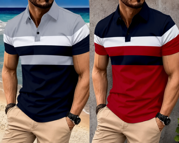 Men’s Color Block Half Sleeve T-Shirt – Stylish & Comfortable Casual Wear 2 PACK
