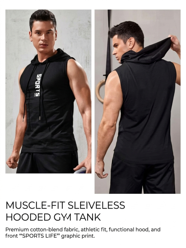 CLIFFIX Men's Heathered Hood Black Active Tshirts